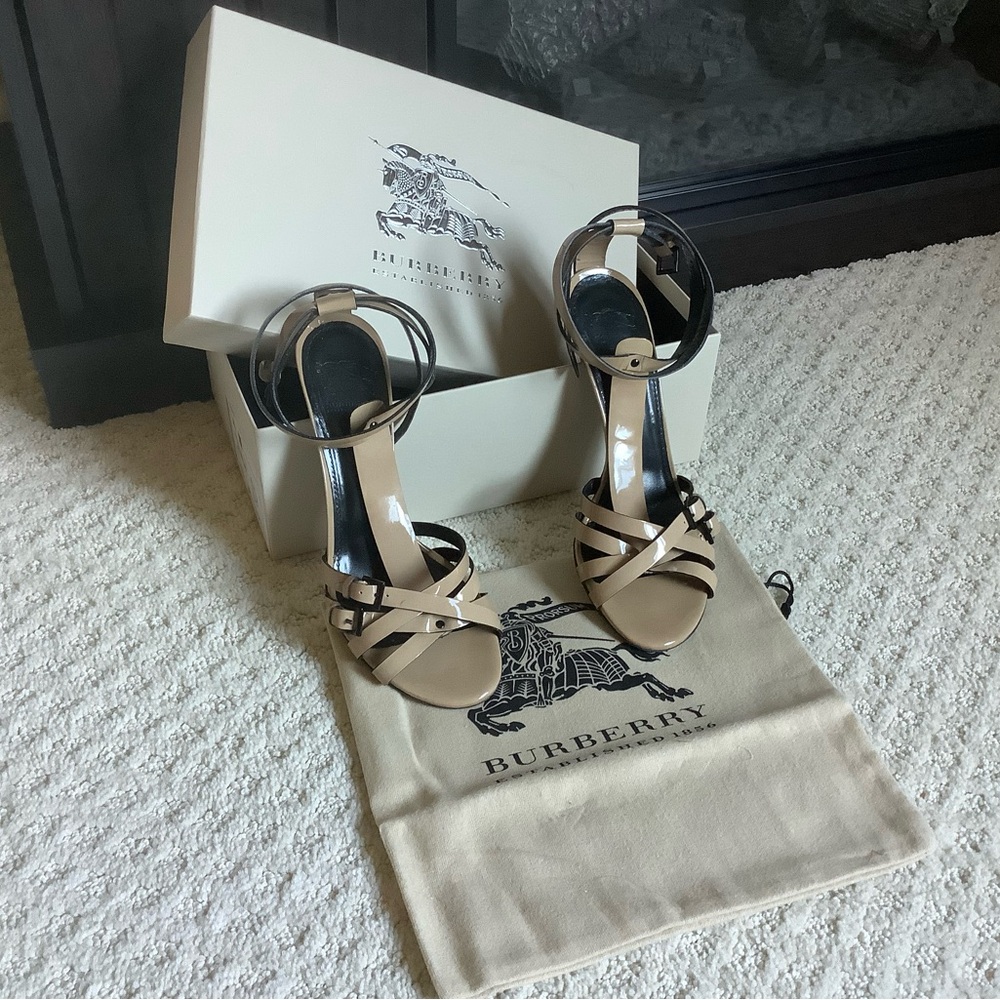 Burberry Beige Strappy Heels